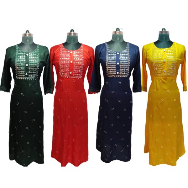 Women Diwali Wear Rayon Fabric Kurta